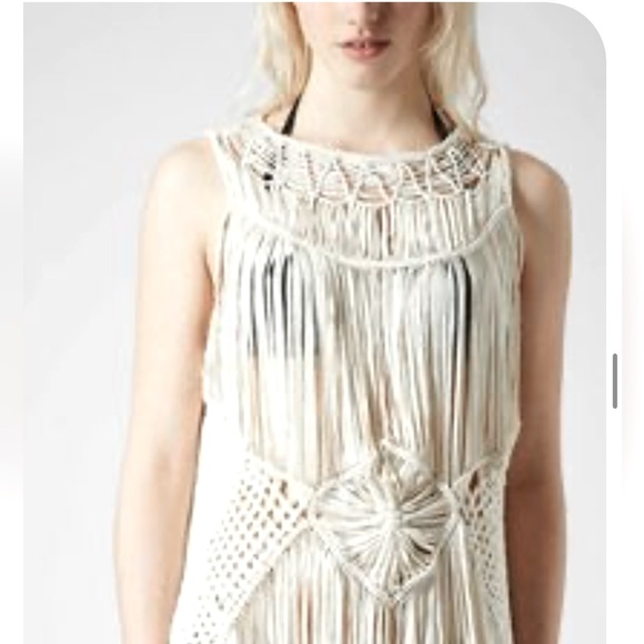 Zara Macrame crochet fringe dress coverup - Picture 1 of 8